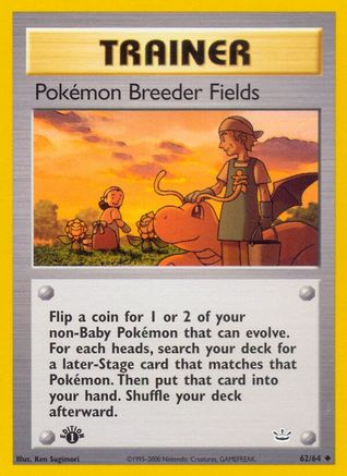 Pokemon Breeder Fields (62/64) 1st Edition [Vintage: Neo Revelation] Pokemon Single Pokémon