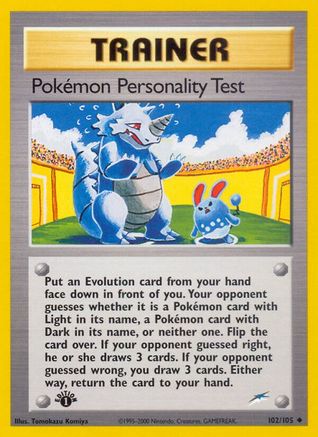 Pokemon Personality Test (102/105) 1st Edition [Vintage: Neo Destiny] Pokemon Single Pokémon