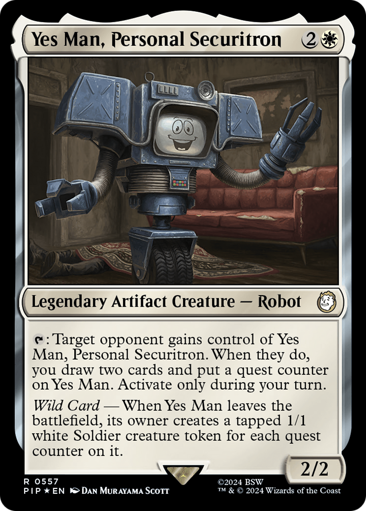 Yes Man, Personal Securitron (Surge Foil) (PIP-557) [Fallout] Foil MTG Single Wizards of the Coast
