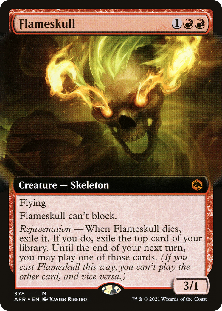 Flameskull (AFR-378) [Adventures in the Forgotten Realms] (Extended Art) Foil MTG Single Wizards of the Coast