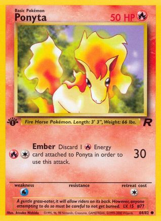 Ponyta (64/82) 1st Edition [Vintage: Team Rocket] Pokemon Single Pokémon