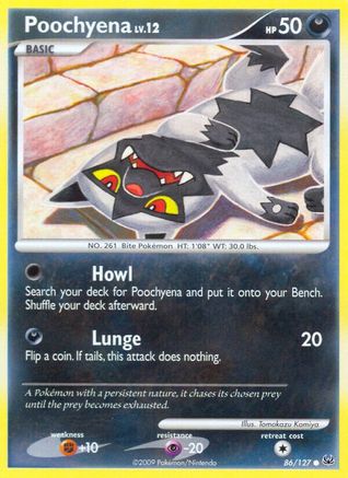 Poochyena (86/127) Reverse Holofoil [Platinum: Base set] Pokemon Single Pokémon