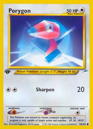 Porygon (78/105) 1st Edition [Vintage: Neo Destiny] Pokemon Single Pokémon