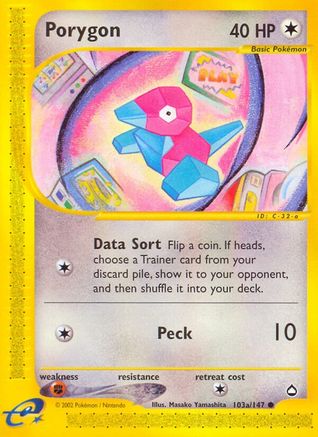 Porygon (103a) (103a/147) Reverse Holofoil [Vintage: Aquapolis] Pokemon Single Pokémon