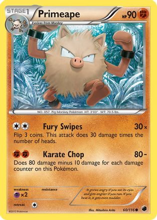 Primeape (60/116) Reverse Holofoil [BW: Plasma Freeze] Pokemon Single Pokémon