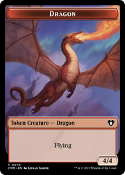 Dragon // Kor Ally Double-Sided Token [Tokens] Commander Masters Tokens MTG Single Magic: The Gathering
