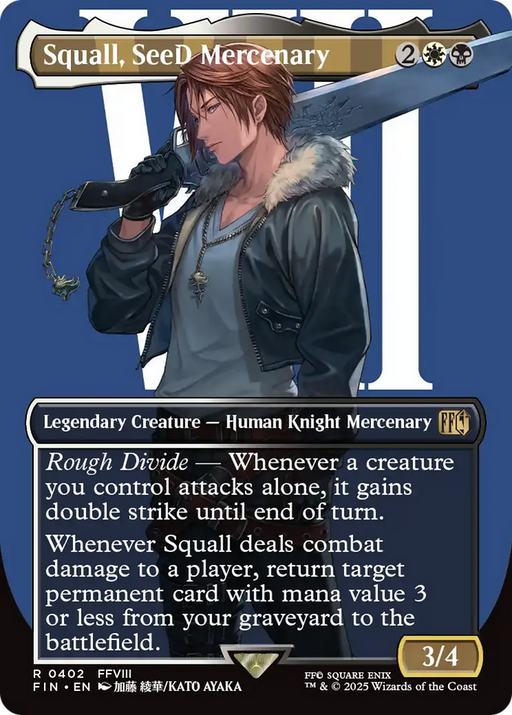 Squall, SeeD Mercenary (FIN-402) [FINAL FANTASY] (Borderless) MTG Single Wizards of the Coast