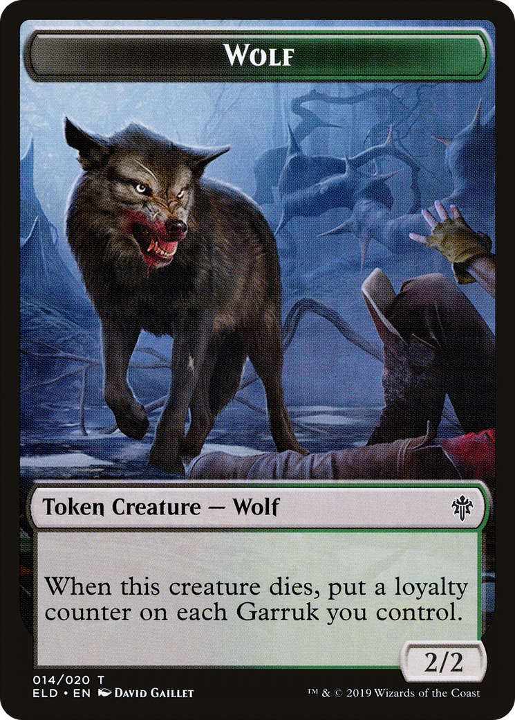 Wolf Token (ELD-014) [Tokens] Throne of Eldraine Tokens MTG Single Wizards of the Coast