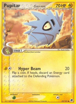 Pupitar (Delta Species) (59/101) Reverse Holofoil [EX: Dragon Frontiers] Pokemon Single Pokémon