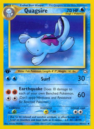 Quagsire (45/111) 1st Edition [Vintage: Neo Genesis] Pokemon Single Pokémon