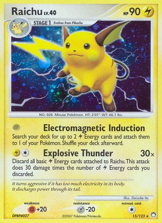 Raichu (/123) Holofoil [DP: Mysterious Treasures] Pokemon Single Pokémon