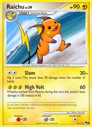 Raichu (3/17) Reverse Holofoil [Promos: POP Series 9] Pokemon Single Pokémon