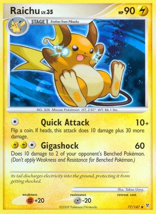 Raichu (/147) Reverse Holofoil [Platinum: Supreme Victors] Pokemon Single Pokémon