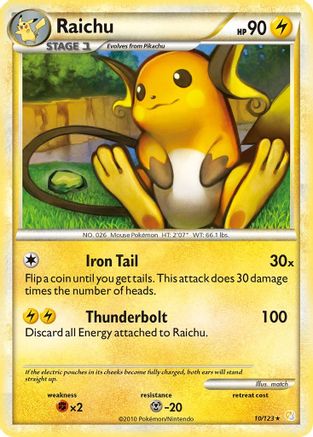 Raichu (10/123) Holofoil [HeartGold SoulSilver] Pokemon Single Pokémon