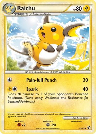 Raichu (/90) [HGSS: Undaunted] Pokemon Single Pokémon