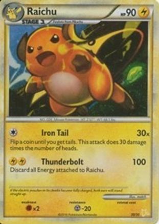 Raichu (#30 Holo) () Holofoil [HGSS: Trainer Kit Gyarados & Raichu] Pokemon Single Pokémon