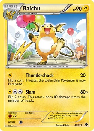 Raichu (40/99) Reverse Holofoil [Next Destinies] Pokemon Single Pokémon