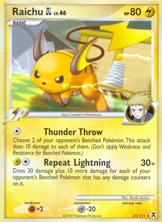 Raichu GL (/111) Reverse Holofoil [Platinum: Rising Rivals] Pokemon Single Pokémon