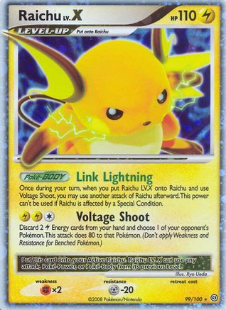 Raichu LV.X (/100) Holofoil [DP: Stormfront] Pokemon Single Pokémon
