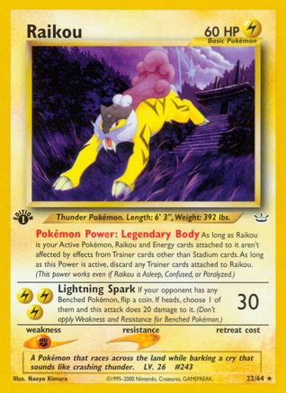 Raikou (22/64) 1st Edition [Vintage: Neo Revelation] Pokemon Single Pokémon
