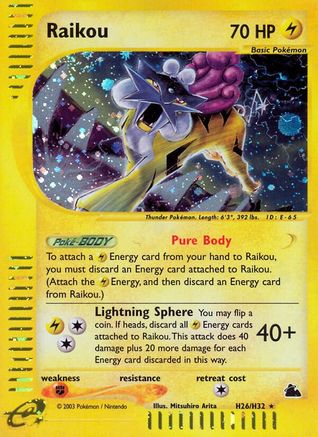 Raikou (H26) (/144) Holofoil [Vintage: Skyridge] Pokemon Single Pokémon
