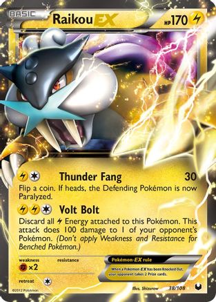 Raikou EX (/108) Holofoil [BW: Dark Explorers] Pokemon Single Pokémon