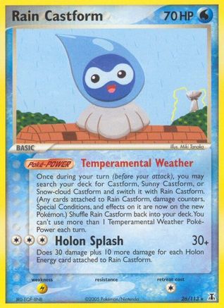 Rain Castform (26/113) Reverse Holofoil [EX: Delta Species] Pokemon Single Pokémon