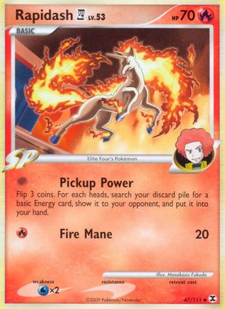Rapidash E4 (/111) Reverse Holofoil [Platinum: Rising Rivals] Pokemon Single Pokémon
