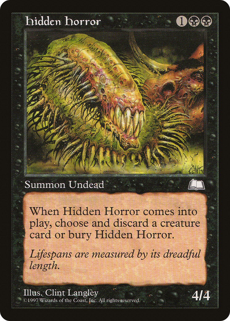 Hidden Horror (WTH-072) [Weatherlight] MTG Single Wizards of the Coast