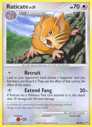 Raticate (29/99) Reverse Holofoil [Platinum: Arceus] Pokemon Single Pokémon