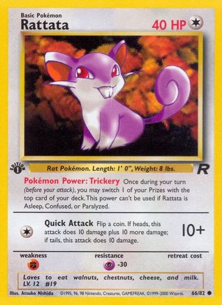 Rattata (66/82) - [Vintage: Team Rocket] 1st Edition Pokemon Single Pokémon