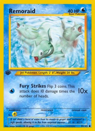 Remoraid (80/105) 1st Edition [Vintage: Neo Destiny] Pokemon Single Pokémon
