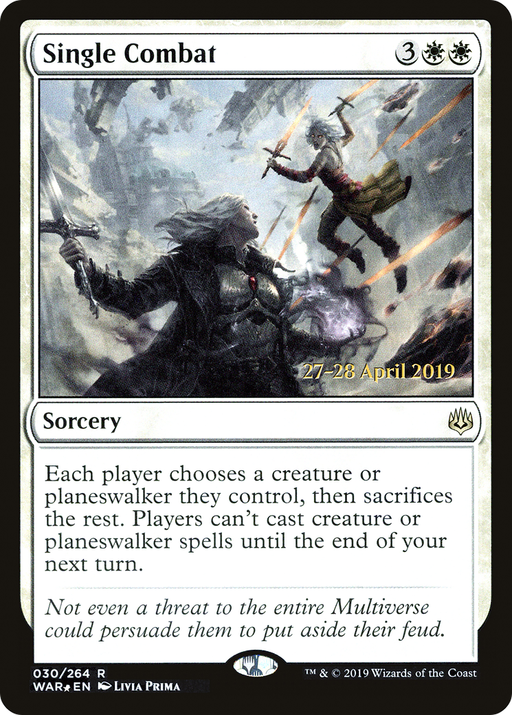 Single Combat (PRE-030) [War of the Spark Promos] Foil MTG Single Wizards of the Coast