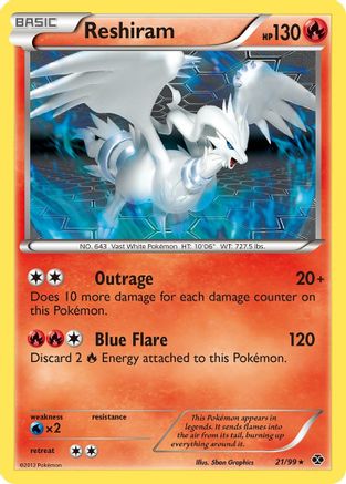 Reshiram (/99) Reverse Holofoil [BW: Next Destinies] Pokemon Single Pokémon