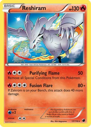 Reshiram (/116) Reverse Holofoil [BW: Plasma Freeze] Pokemon Single Pokémon
