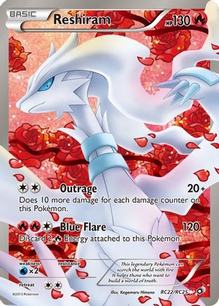 Reshiram (Full Art) (RC22/113) Holofoil [BW: Legendary Treasures Radiant Collection] Pokemon Single Pokémon