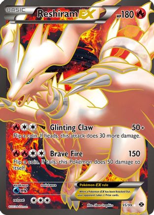 Reshiram EX (95 Full Art) 95/99 Holofoil [BW: Next Destinies] Pokemon Single Pokémon