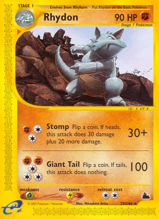 Rhydon (29) (/144) Reverse Holofoil [Vintage: Skyridge] Pokemon Single Pokémon