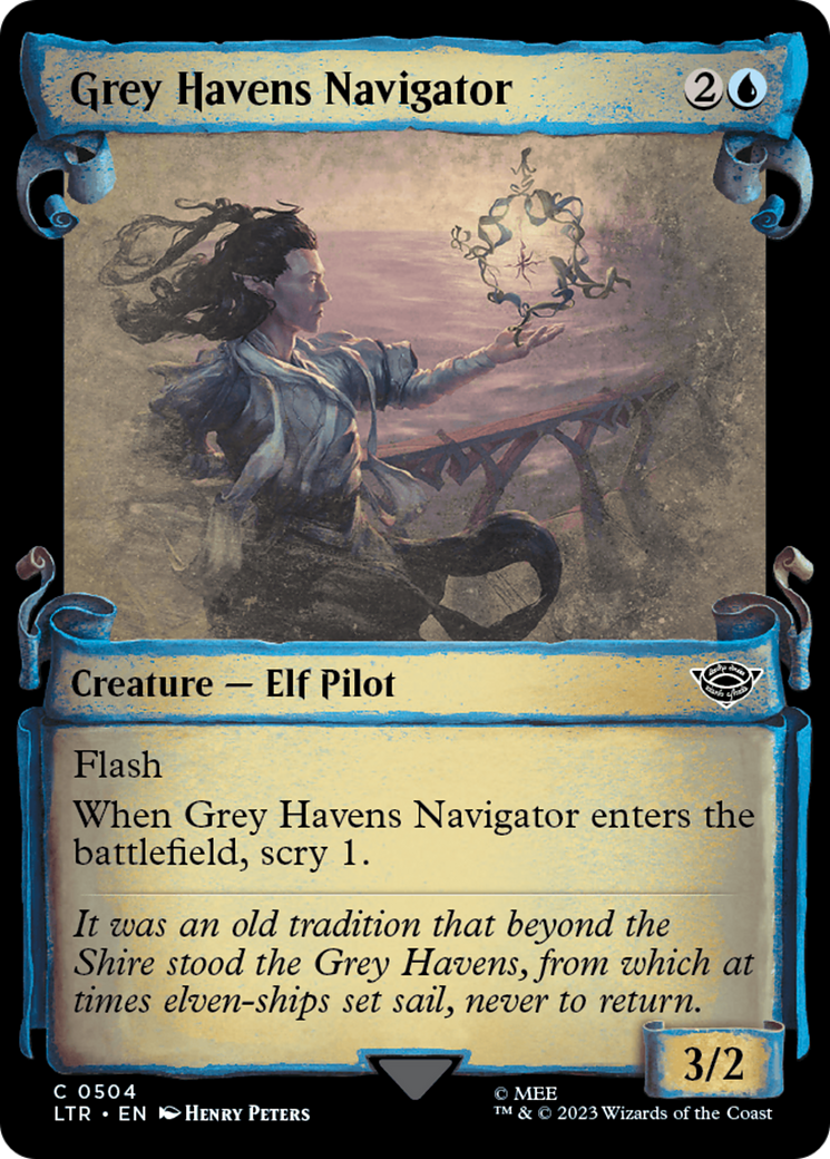 Grey Havens Navigator (Showcase Scrolls) (LTR-504) [The Lord of the Rings: Tales of Middle-earth] (Showcase) Foil MTG Single Wizards of the Coast