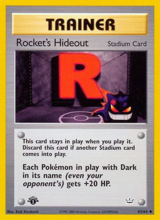 Rocket's Hideout (63/64) 1st Edition [Vintage: Neo Revelation] Pokemon Single Pokémon