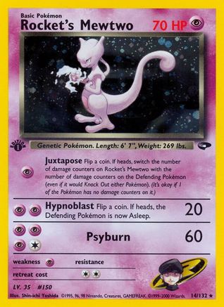 Rocket's Mewtwo (/132) 1st Edition Holofoil [Vintage: Gym Challenge] Pokemon Single Pokémon