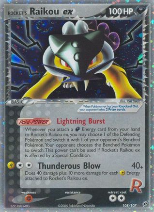 Rocket's Raikou ex (/107) [EX: Deoxys] Pokemon Single Pokémon