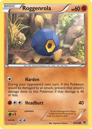 Roggenrola (49) (/98) Reverse Holofoil [BW: Emerging Powers] Pokemon Single Pokémon
