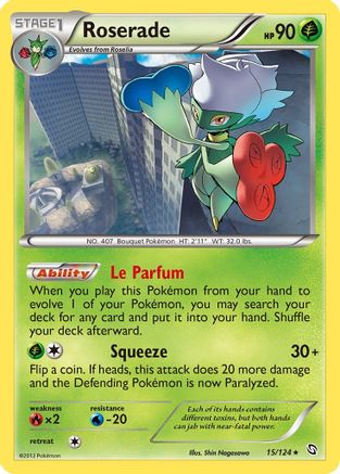 Roserade (15) (/124) Reverse Holofoil [BW: Dragons Exalted] Pokemon Single Pokémon