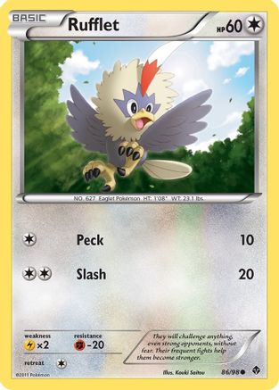 Rufflet (86) (/98) [BW: Emerging Powers] Pokemon Single Pokémon
