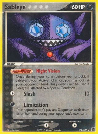 Sableye (23/107) Reverse Holofoil [EX: Deoxys] Pokemon Single Pokémon