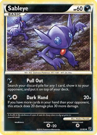 Sableye (35/90) [HGSS: Undaunted] Pokemon Single Pokémon