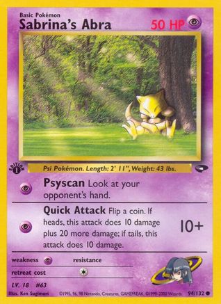 Sabrina's Abra (94/132) 1st Edition [Vintage: Gym Challenge] Pokemon Single Pokémon