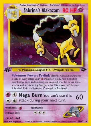 Sabrina's Alakazam (16/132) 1st Edition Holofoil [Vintage: Gym Challenge] Pokemon Single Pokémon