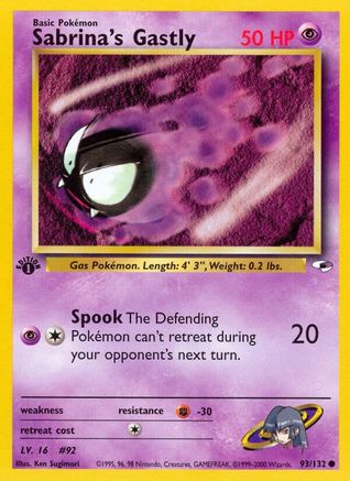Sabrina's Gastly (93/132) 1st Edition [Vintage: Gym Heroes] Pokemon Single Pokémon
